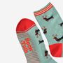 Women's Bamboo Socks Sausage Dog Christmas Reindeer, thumbnail 4 of 5