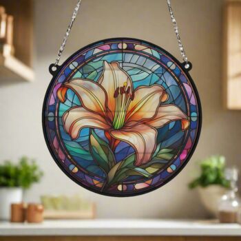 Lily Stained Glass Effect Suncatcher, 2 of 6