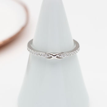 Sterling Silver And Crystal Infinity Ring, 2 of 4