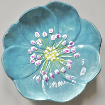 Pair Of Scalloped Flower Bowls, 3 of 10