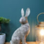 Large Silver Hare Figurine – 36cm Bunny Rabbit Ornament, thumbnail 5 of 7