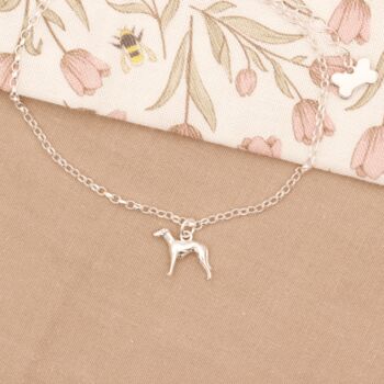 Personalised 3D Whippet Silver Chain Bracelet, 3 of 11