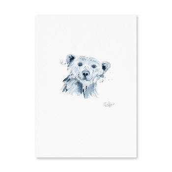 Inky Polar Bear Illustration Print, 11 of 11