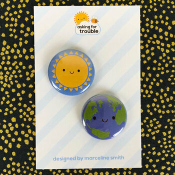 Kawaii Planets In Space Solar System Badges, 4 of 6