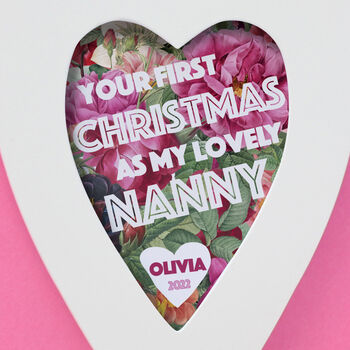 Personalised Nanny First Christmas Heart, 4 of 6