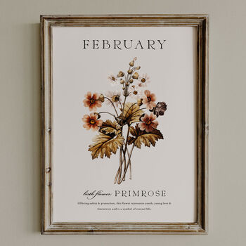 Birth Flower Print 'Primrose' For February, 8 of 9