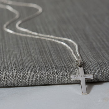 Personalised Men's Sterling Silver Cross And Chain, 7 of 7