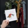 Pom Pom Robin Christmas Card, thumbnail 1 of 2