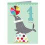 Mini Seal 1st Birthday Card, thumbnail 2 of 3