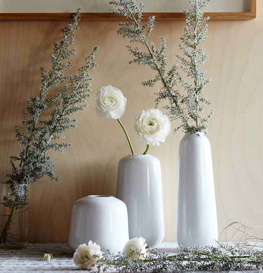 White And Grey Vases By Home Address