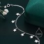 Sterling Silver Star Charm Bracelet Or Anklet, thumbnail 4 of 8