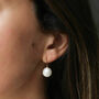 Triora Baroque White Pearl And Gold Plated Earrings, thumbnail 2 of 4