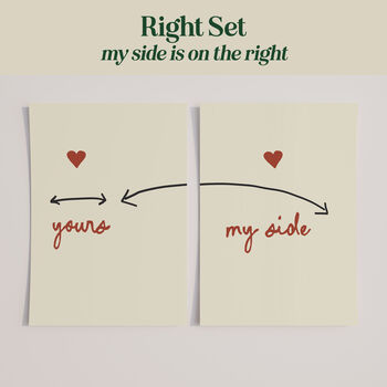 My Side And Your Side Set Of Bedroom Prints, 7 of 11