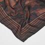 Deco Blooms Brown Stripe Border Midweight Scarf, thumbnail 2 of 3