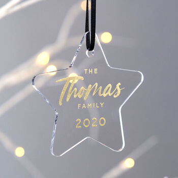 Acrylic Star Personalised Family Christmas Decoration, 2 of 4