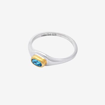 March Aquamarine Birthstone Ring, 3 of 6