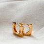 18k Gold Square Huggie Hoop Earrings, thumbnail 4 of 7