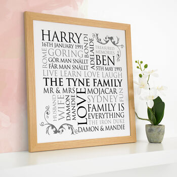 Personalised Square Family Word Art Print, 8 of 9