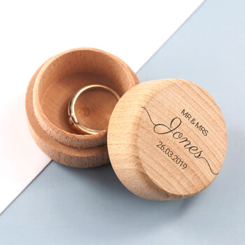 Personalised Wooden Wedding Ring Box, 3 of 5