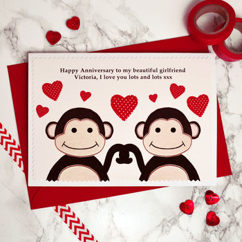 'Monkeys' Personalised Anniversary Card, 3 of 4
