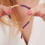Amethyst And Gold Plated Silver Beaded Bracelet, thumbnail 6 of 12