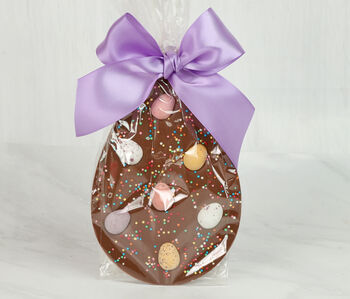 Chunky Flat Milk Chocolate Easter Egg Topped With Mini Eggs, 2 of 3