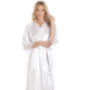 British Made White Bridal Long Satin Dressing Gown With Lace Detail Ladies Size 8 To 28 UK, thumbnail 1 of 5