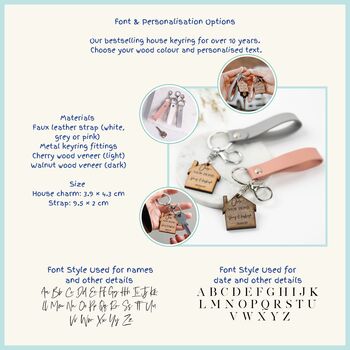 Personalised His And Hers New Home Keyring Gift Set | First Home Housewarming Gift, 3 of 8