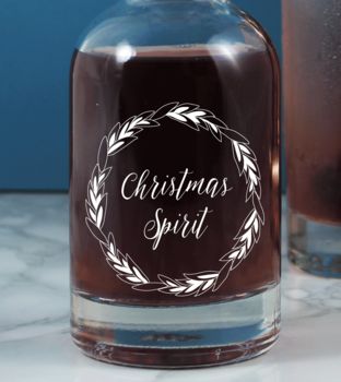 Personalised Christmas Spirit Wreath Decanter Two Sizes, 4 of 9