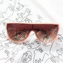 Flat Top Full Lens Sunglasses In Pink, thumbnail 1 of 4