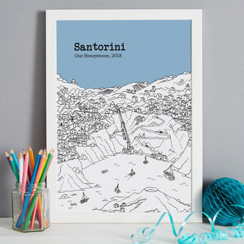 Personalised Santorini Print, 5 of 10