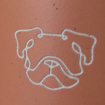 British Bulldog Engraved Orange Ceramic Tea/ Coffee Mug, 3 of 6