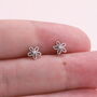'One Must Have' Sterling Silver Little Flower Earrings, thumbnail 4 of 7