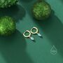 Sterling Silver Marquise Opal Huggie Hoops, thumbnail 5 of 11