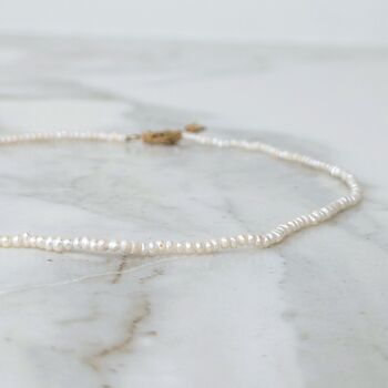 Pearl Skinny Gemstone Beaded Necklace, 5 of 8