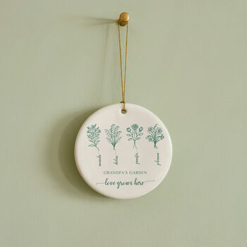 Personalised Grandpa’s Garden Birth Flower Bauble, 6 of 9
