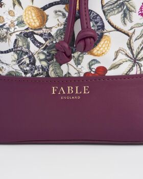 Floral Engravings Plum Bucket Bag, 6 of 6