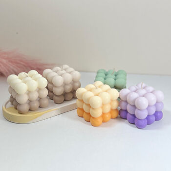 Decorative Bubble Cube Soy Candles In Ombre Gradient, 6 of 10