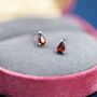 Genuine Garnet Droplet Stud Earrings, thumbnail 4 of 12