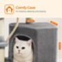 Cat Tree Plush Cat Condo Multi Level Design Light Grey, thumbnail 9 of 12