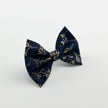 Navy Mistletoe Christmas Dog Bow Tie, 5 of 9
