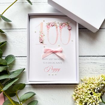Personalised 100th Birthday Card In Pink, 10 of 10