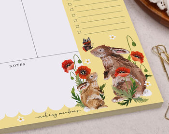 Rabbit And Poppy Weekly Desk Planner Pad, 3 of 4