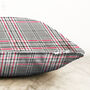 Grey And Red Plaid Soft Pillow Cover, thumbnail 3 of 4