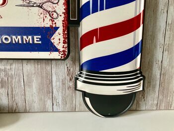 50cm French Metal Barbershop Sign – Vintage Plaque, 6 of 8