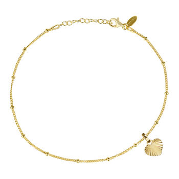 Ridged Heart Anklet For Love In Silver Or Gold Vermeil, 5 of 5