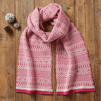 Ladies Pink Scarf And Mitten Gift Set, 2 of 5