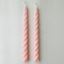Pair Of Pastel Pink Beeswax Soy Blend Twist Candles, thumbnail 2 of 4