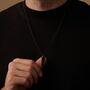 Black Engraved Bar Pendant Chain Necklace For Men And Women, thumbnail 4 of 9