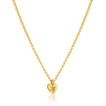 Fine Solid Gold Sapphire Heart Necklace, 5 of 7
